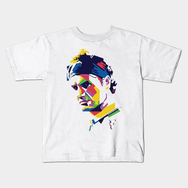 Roger Federer Abstract Colours Kids T-Shirt by inkstyl